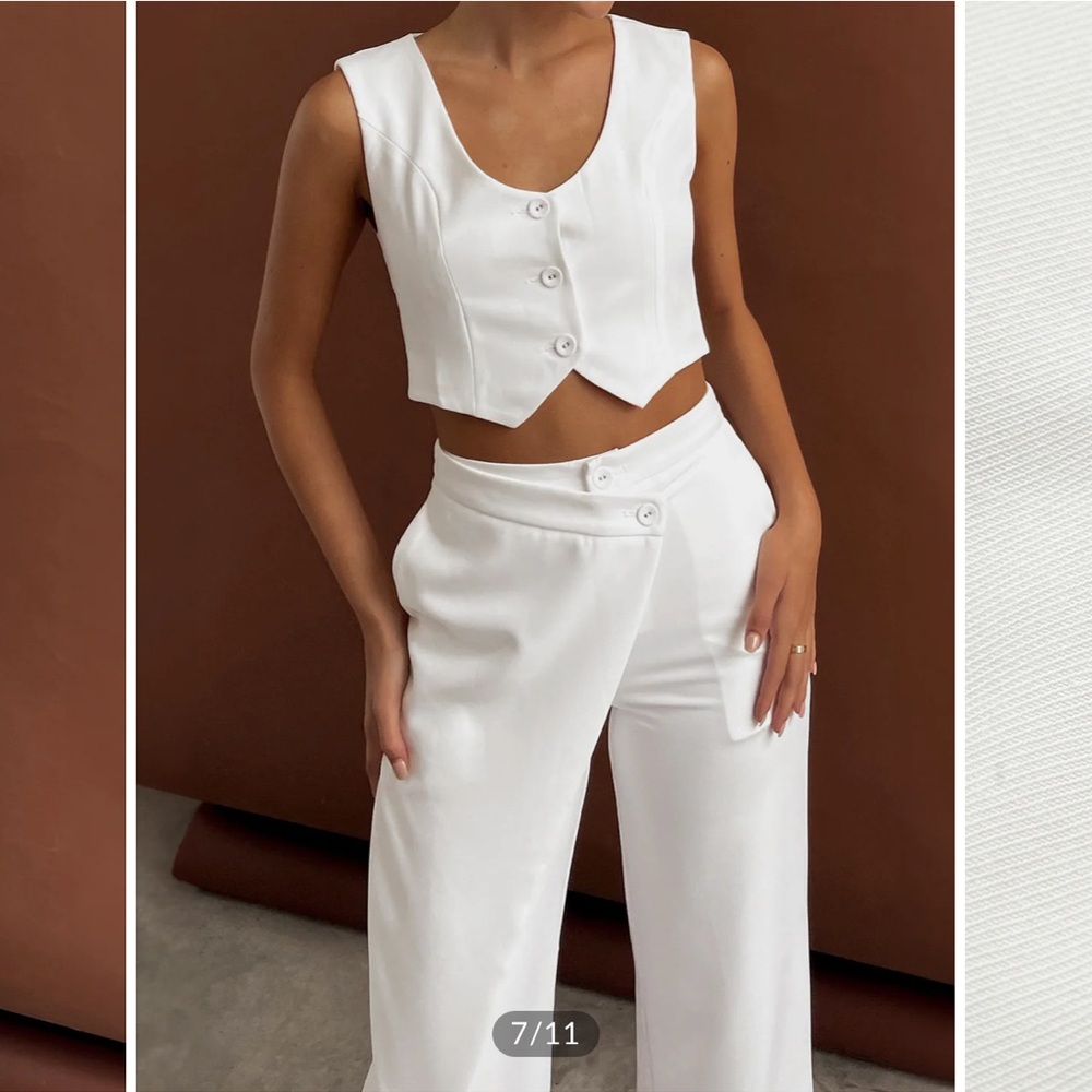 Commense Solid Asymmetrical Straight Leg Pants Se… - image 6